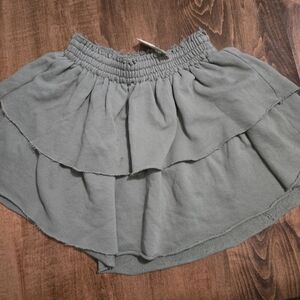 Aerie Layered Olive Green Skater Skirt
